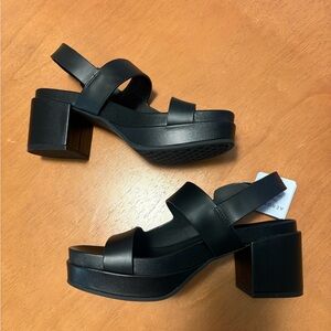AEROSOLES Clarkson Platform Black Strappy Sandals - size 9 M